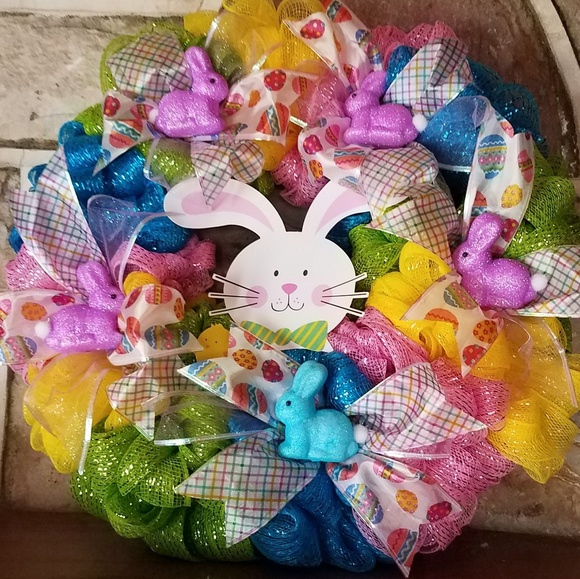 Other - 🐇 HANDMADE EASTER PEEPS DECO MESH WREATH